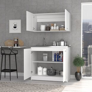 Kitchen Cabinet With Bar Sink And Fridge | Wayfair